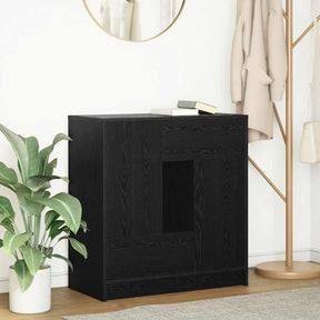 Vidaxl dressoir met lades en deuren 70,5x34x74,5 cm zwart eikenkleurig