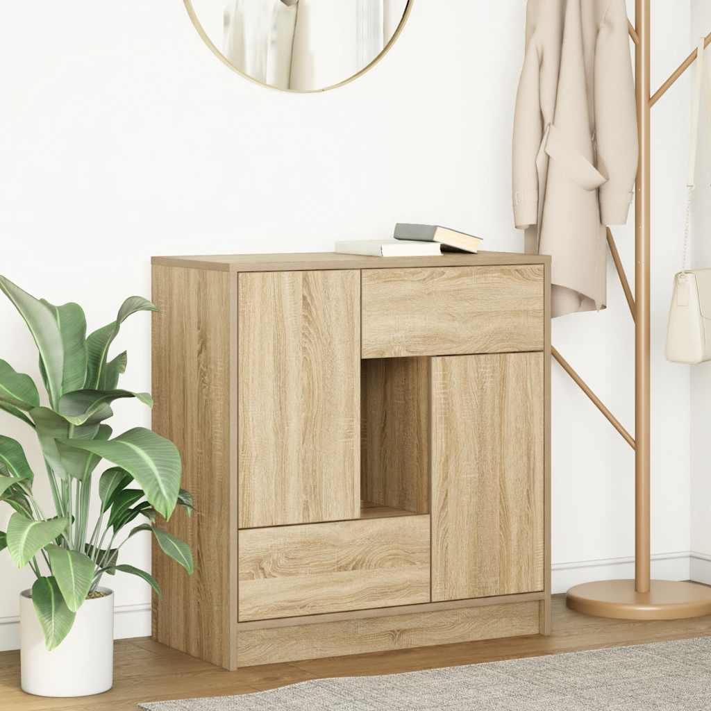 Vidaxl dressoir met lades deuren 70,5x34x74,5 cm sonoma eikenkleurig