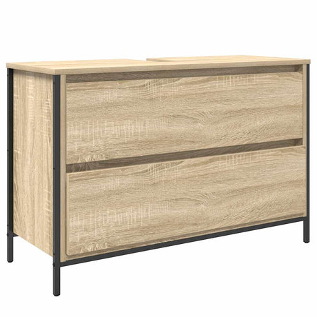 Vidaxl badkamerkast met lades 90x34,5x60 cm sonoma eikenkleurig