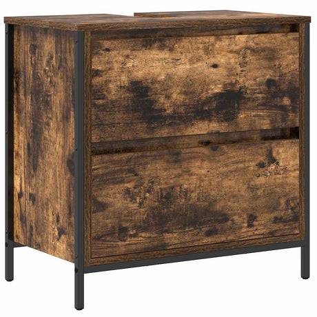 Vidaxl badkamerkast met lades 60x34,5x60 cm gerookt eikenkleurig