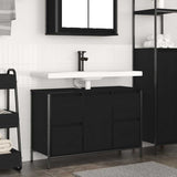 Vidaxl wastafelkast met lades 90x34,5x60 cm zwart eikenkleurig