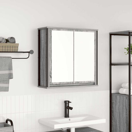 Vidaxl badkamerwandkast met spiegel 60x21x60 cm sonoma grijs