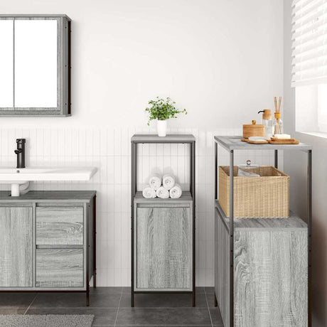 Vidaxl badkamermeubel met planken 36x35x95 cm grijs sonoma