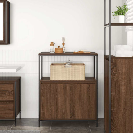 Vidaxl badkamermeubel met planken 76,5x35x95 cm bruin eiken