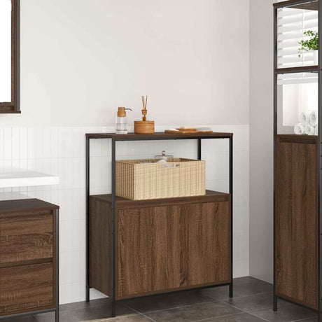 Vidaxl badkamermeubel met planken 76,5x35x95 cm bruin eiken