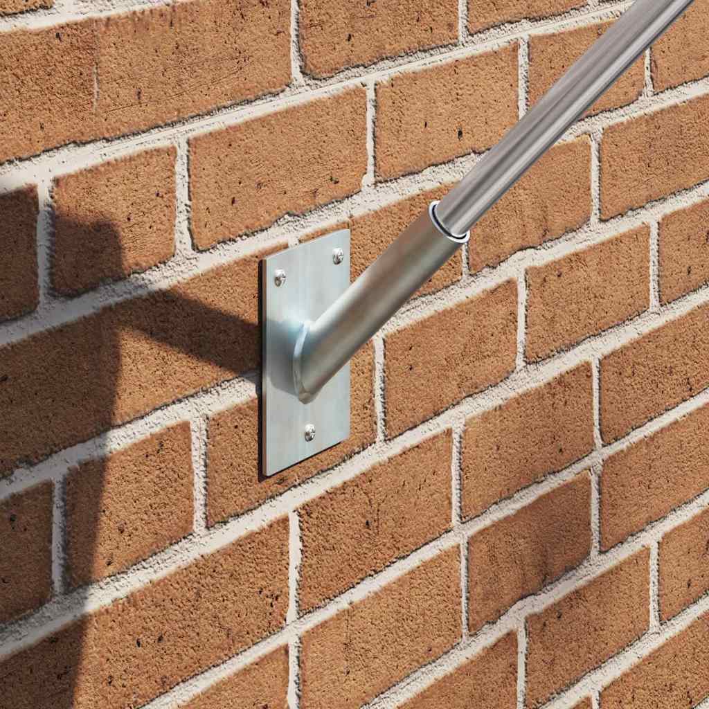 Vidaxl vlaggen mast houder zilver 10,5 x 7,5 x 0,25 cm staal