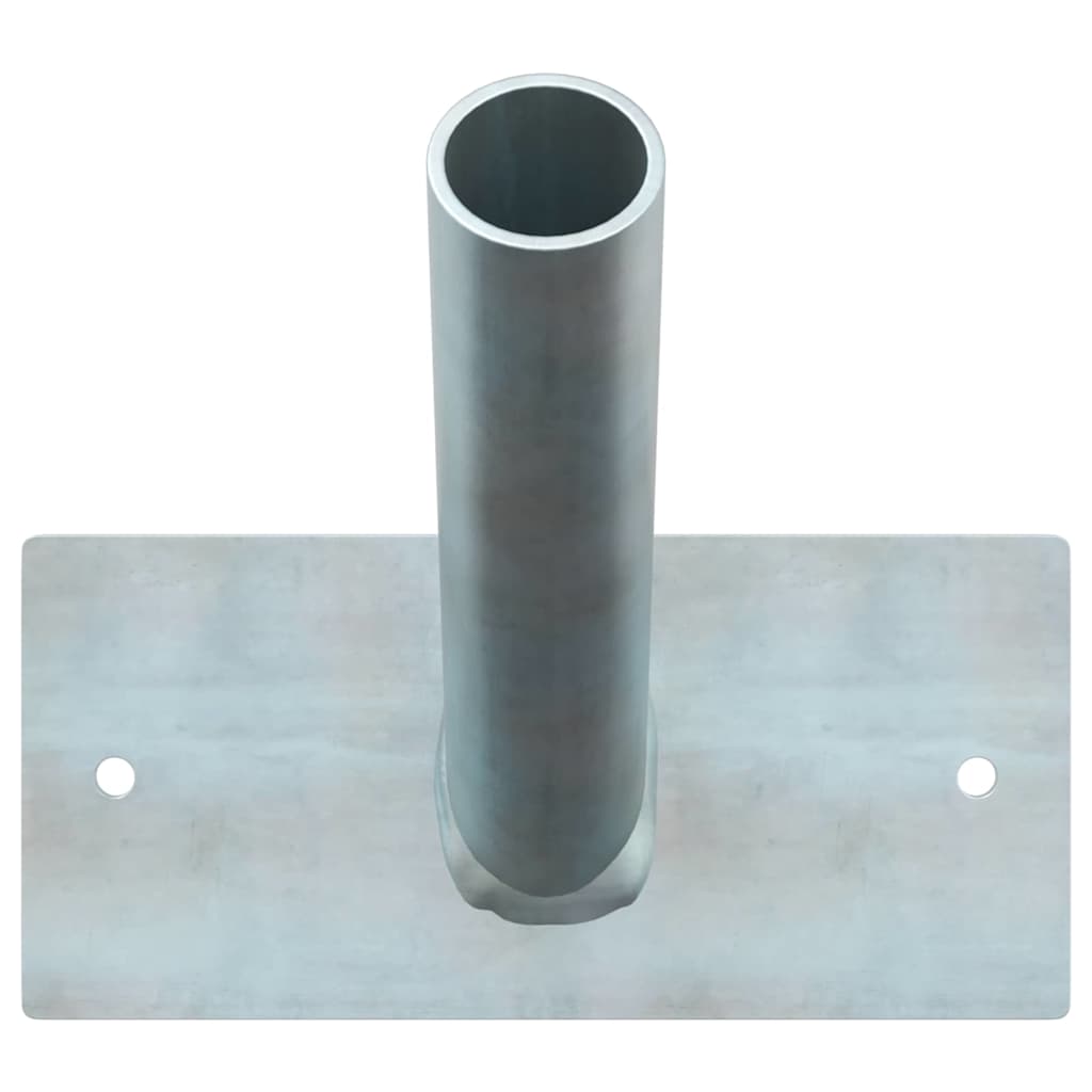 Vidaxl vlaggen mast houder zilver 13 x 6 x 0,2 cm staal