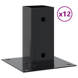 Vidaxl spokkels vierkant 12 st 71x71 mm gepoedercoat staal antraciet