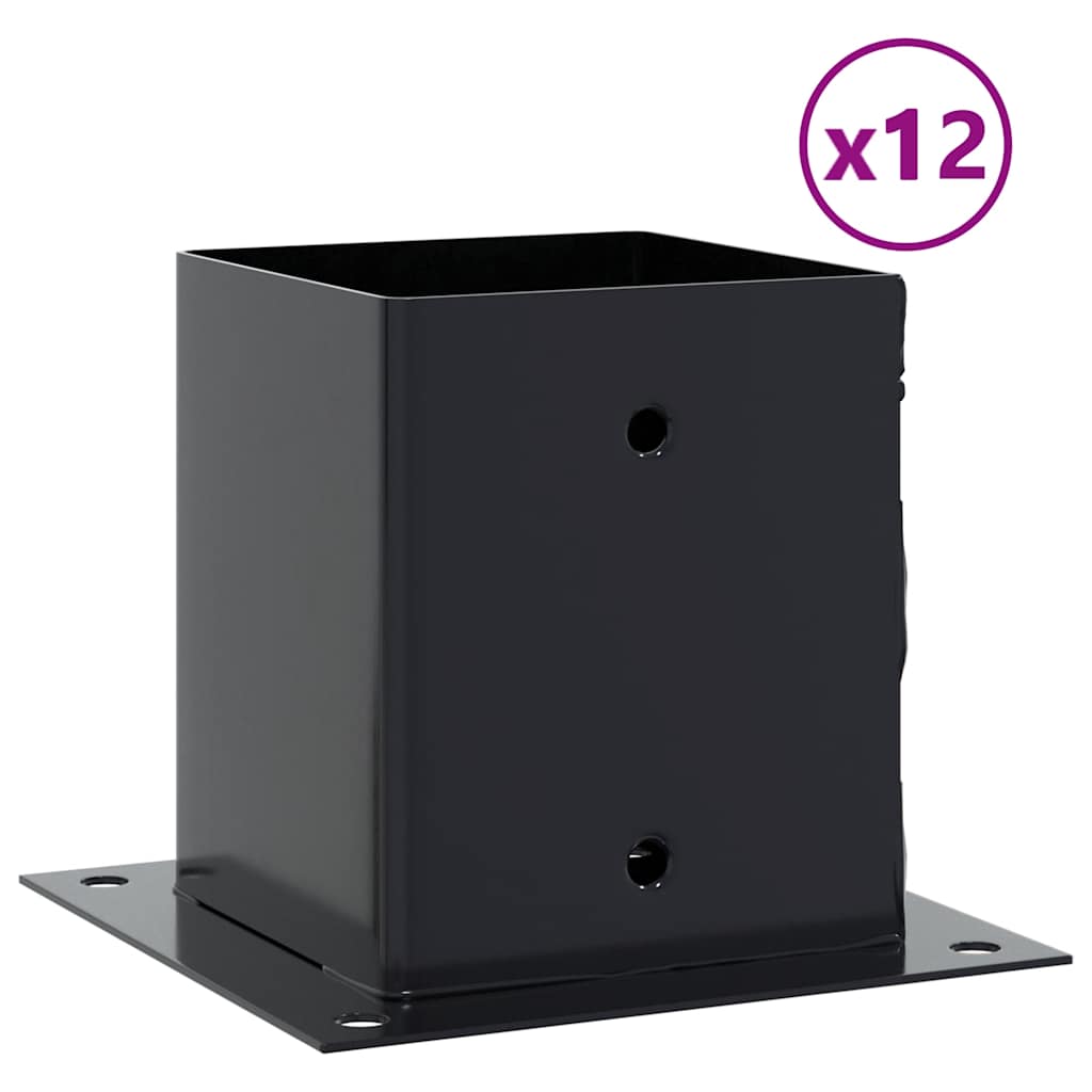 Vidaxl spokkels vierkant 12 st 121x121 mm gepoedercoat staal antraciet