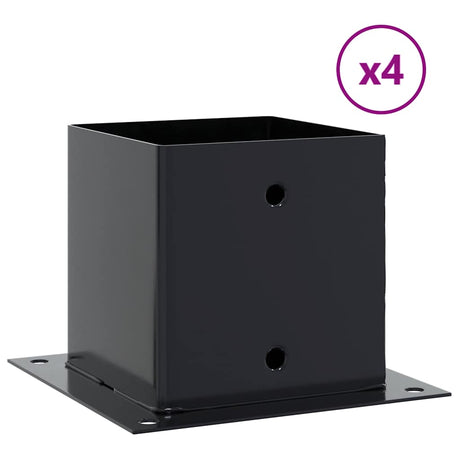 Vidaxl spokkels vierkant 4 st 141x141 mm gepoedercoat staal antraciet