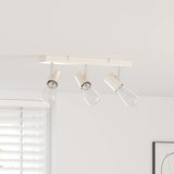 Vidaxl plafondspot met schijnwerpers nikkel 38 x 6,5 x 11,5 cm metaal