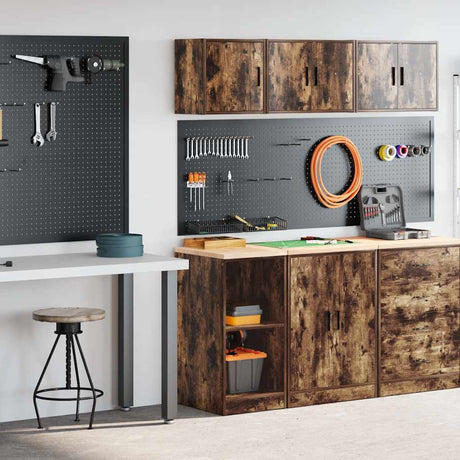 Vidaxl garagekasten 2 st spaanplaat gerookt eiken
