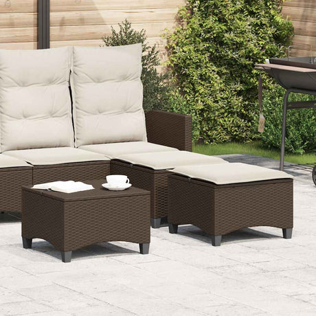 Vidaxl tuinkrukken met kussens 2 st 55x55x36 cm poly rattan bruin