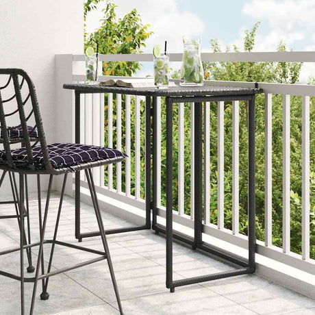 Vidaxl tuintafel inklapbaar 90x51x75 cm poly rattan zwart