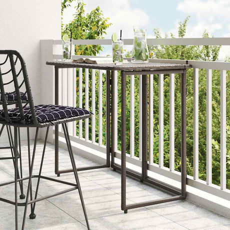 Vidaxl tuintafel inklapbaar 90x51x75 cm poly rattan bruin