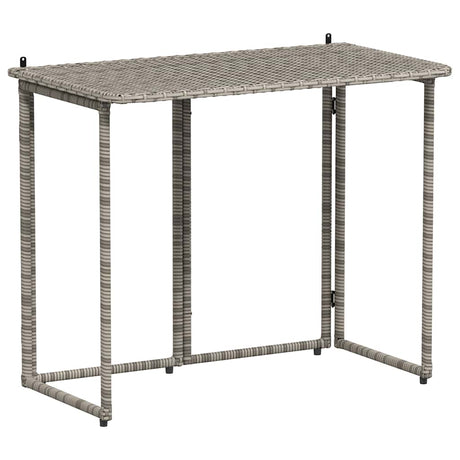 Vidaxl tuintafel inklapbaar 90x51x75 cm poly rattan grijs