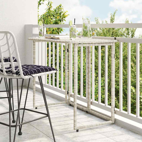 Vidaxl tuintafel inklapbaar 90x51x75 cm poly rattan lichtgrijs