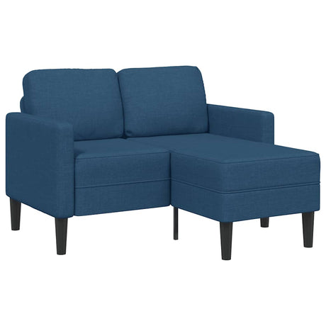 Vidaxl 2-zitsbank met ligstoel l-vormig 125 cm stof blauw