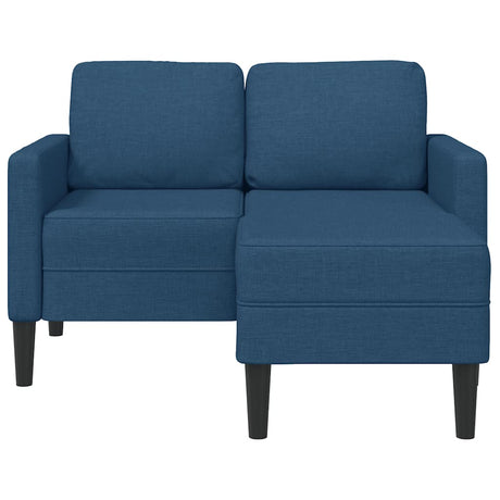 Vidaxl 2-zitsbank met ligstoel l-vormig 125 cm stof blauw