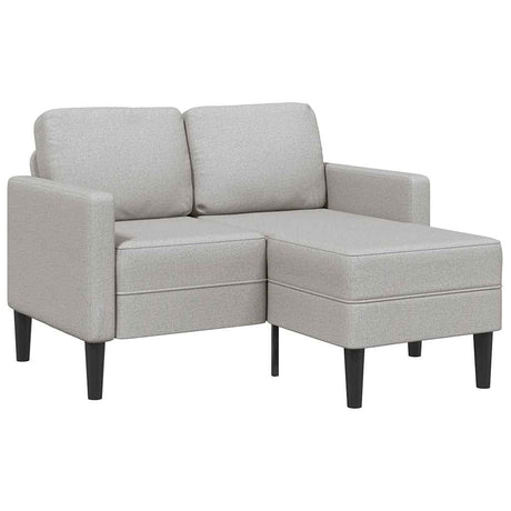 Vidaxl 2-zitsbank met chaise l-vormige wolk 125 cm stof grijs