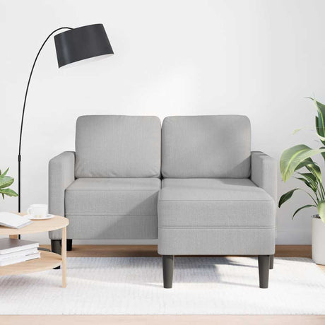 Vidaxl 2-zitsbank met chaise l-vormige wolk 125 cm stof grijs