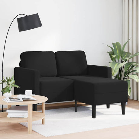 Vidaxl tweezitsbank met chaise longue l-vormig zwart 125 cm fluweel