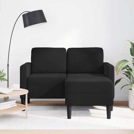 Vidaxl tweezitsbank met chaise longue l-vormig zwart 125 cm fluweel