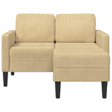 Vidaxl 2-zitsbank met chaise l-vorm 125 cm linnen grijsgroen