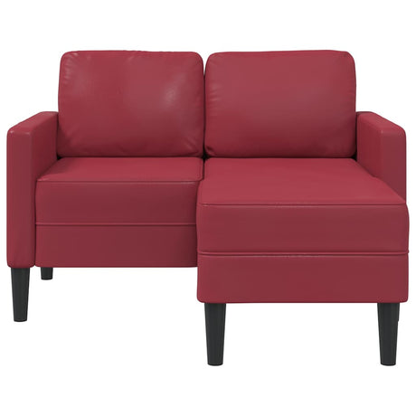 Vidaxl 2-zitsbank met chaise longue l-vormig wijnrood 125 cm kunstleer