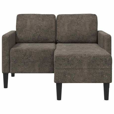 Vidaxl 2-zitsbank met chaise longue, l-vormig, donkergrijs, 125 cm
