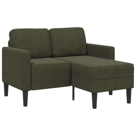 Vidaxl 2-zitsbank met chaise longue, l-vormig, legergroen, 125 cm