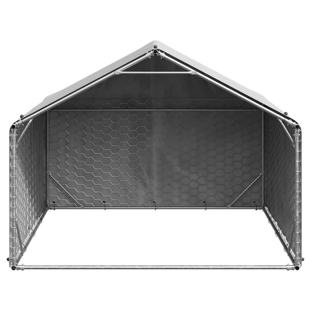 Vidaxl hondenhok voor buiten met hoes 2x2x1,5 m gegalvaniseerd staal