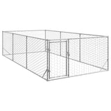 Vidaxl hondenhok voor buiten met deur 2x4x1 m gegalvaniseerd staal