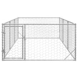 Vidaxl hondenhok voor buiten met deur 2x4x1 m gegalvaniseerd staal