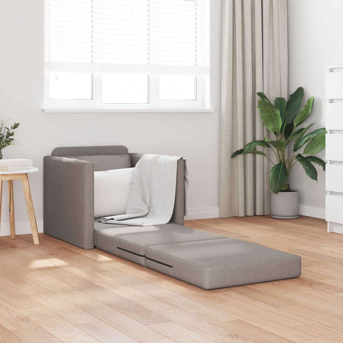 Vidaxl slaapbank taupe 74 x 77 x 81 cm stof