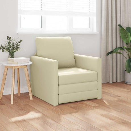 Vidaxl slaapbank crème 74 x 77 x 81 cm kunstleer