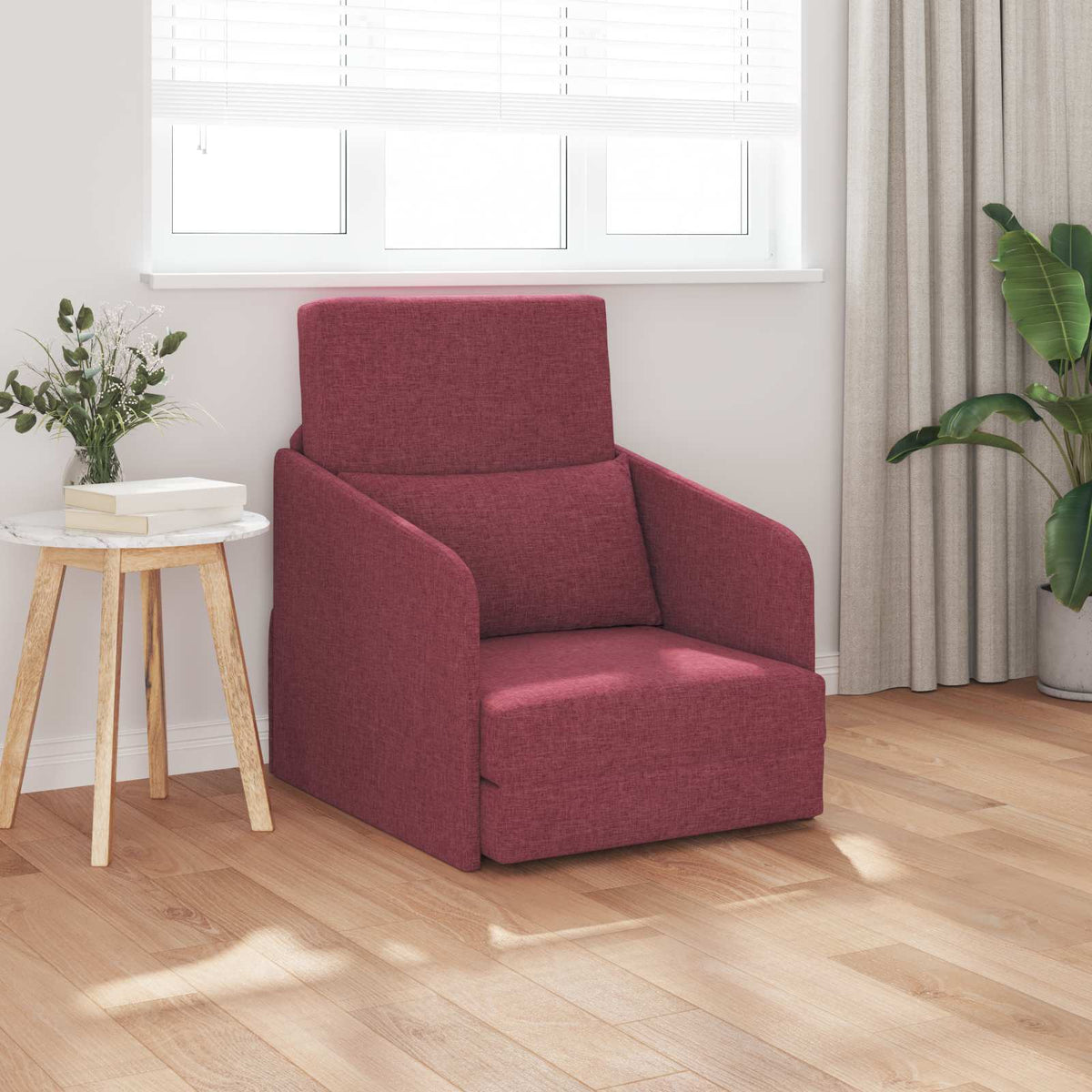 Vidaxl slaapbank wijnrood 65 x 80 x 83 cm stof