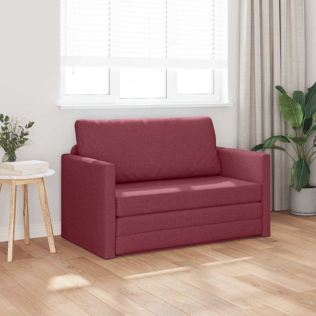 Vidaxl slaapbank wijnrood 124 x 71 x 78 cm stof