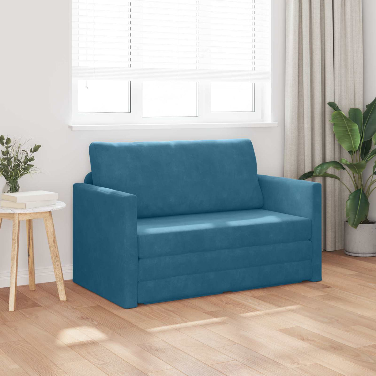 Vidaxl slaapbank blauw 124 x 71 x 78 cm fluweel