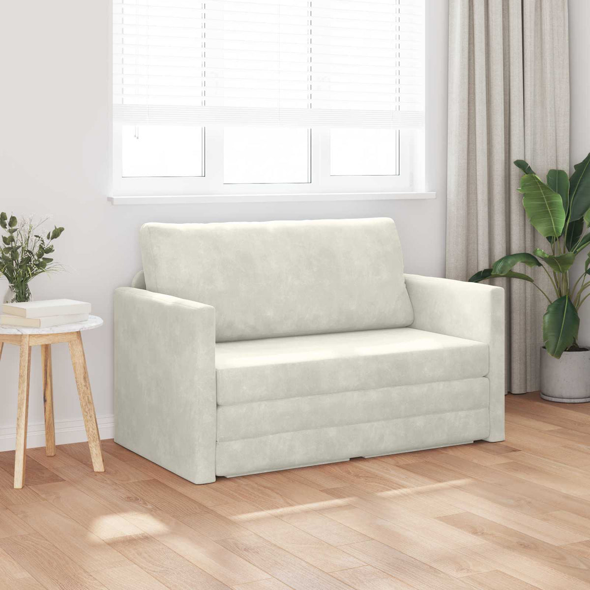 Vidaxl slaapbank crème 124 x 71 x 78 cm fluweel