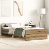Vidaxl bedframe zonder matras spaanplaat artisanaal eikenkleurig