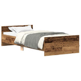 Vidaxl bedframe zonder matras 100x200 cm bewerkt hout oud hout