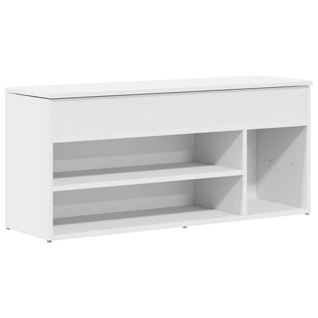Vidaxl schoenenbank 102x30,5x45 cm bewerkt hout wit