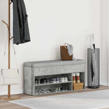 Vidaxl schoenenbank 102x30,5x45 cm bewerkt hout betongrijs