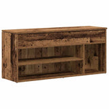 Vidaxl schoenenbank 102x30,5x45 cm bewerkt hout oud houtkleurig
