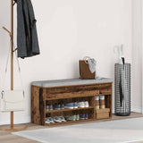 Vidaxl schoenenbank 102x30,5x45 cm bewerkt hout oud houtkleurig