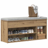 Vidaxl schoenenbank 102x30,5x45 cm bewerkt hout artisanaal eikenkleur