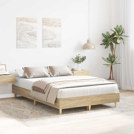 Vidaxl bedframe zonder matras 120x200cm spaanplaat sonoma eikenkleurig