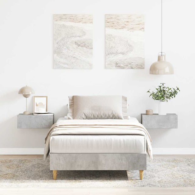 Vidaxl bedframe zonder matras 100x200 cm spaanplaat betongrijs