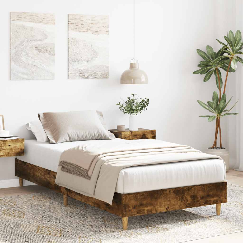 Vidaxl bedframe zonder matras 100x200 cm spaanplaat gerookt eiken